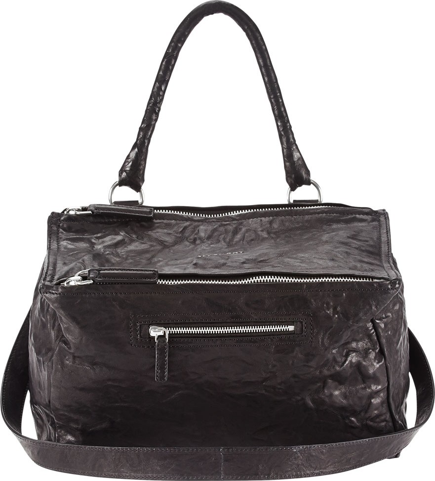 Givenchy Pandora Medium Leather Satchel Bag, Black