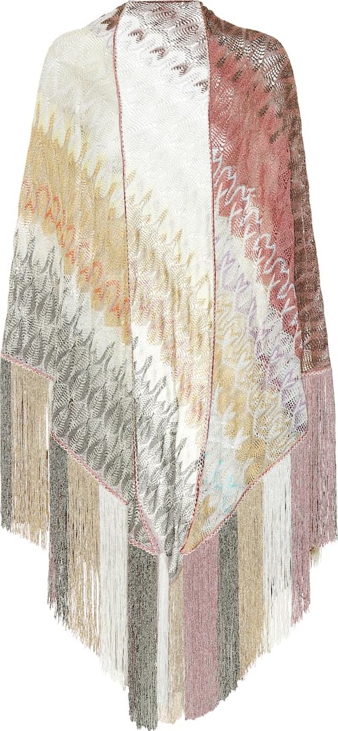 Missoni Fringed metallic shawl