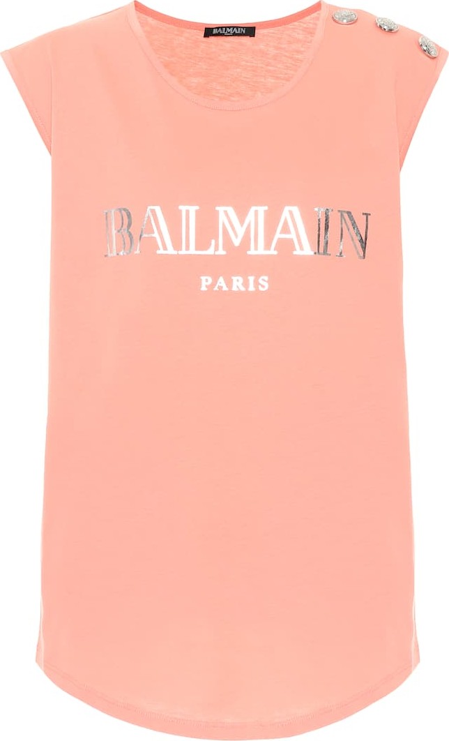 Balmain Embellished cotton T-shirt