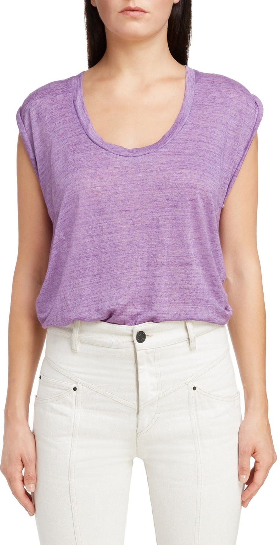 Isabel Marant Linen Scoop Neck Tank Top