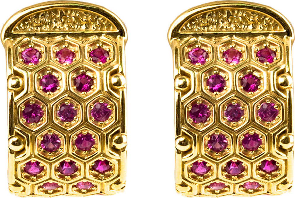 Konstantino 18k Yellow Gold Pink Sapphire Earrings