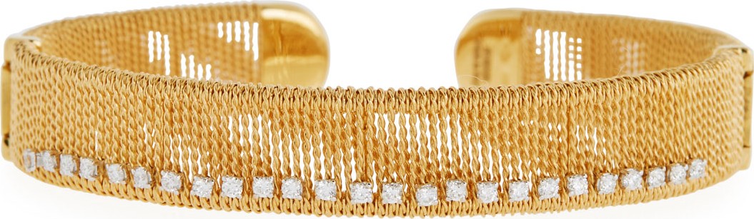 Staurino Fratelli Renaissance 18k Gold Dancing Diamond Cuff Bracelet
