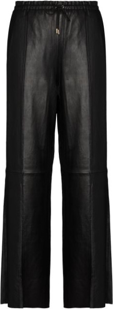 STAND STUDIO - Lucia leather wide-leg trousers