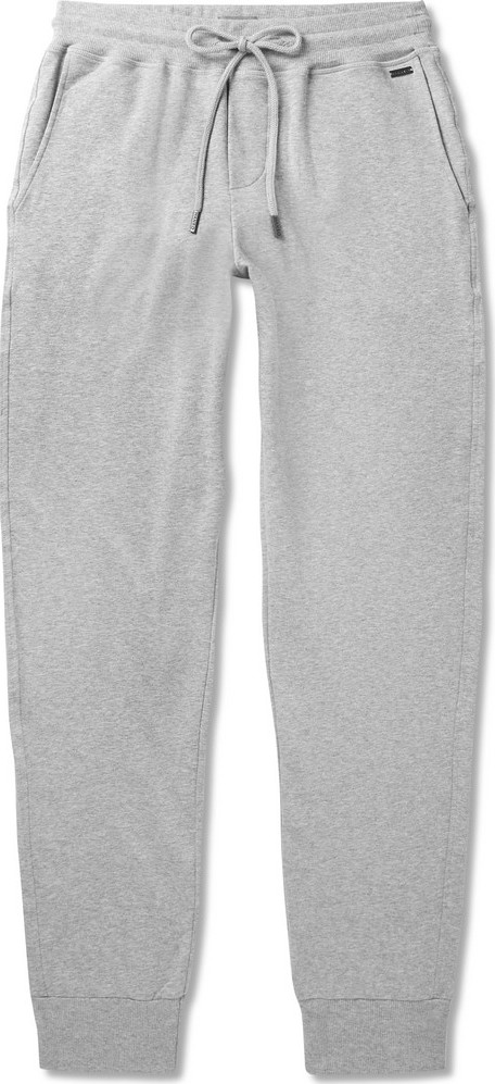 Hanro Mélange Loopback Stretch-Cotton Jersey Sweatpants
