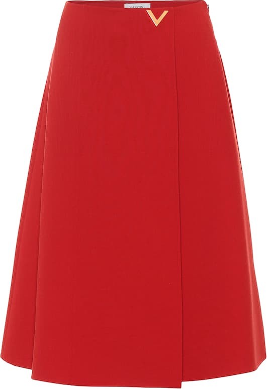 Valentino Virgin wool crêpe midi skirt
