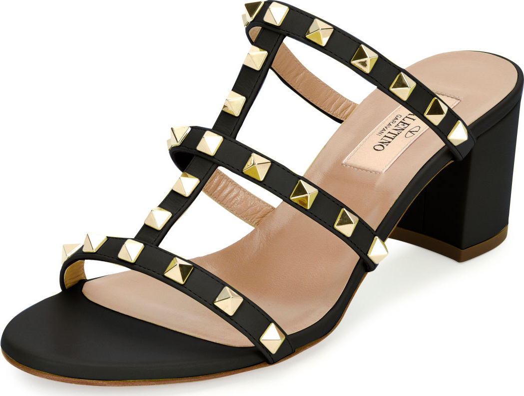 Valentino Rockstud Caged 60mm Slide Sandal