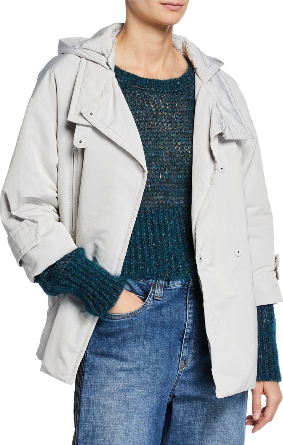 Brunello Cucinelli Taffeta Anorak Jacket