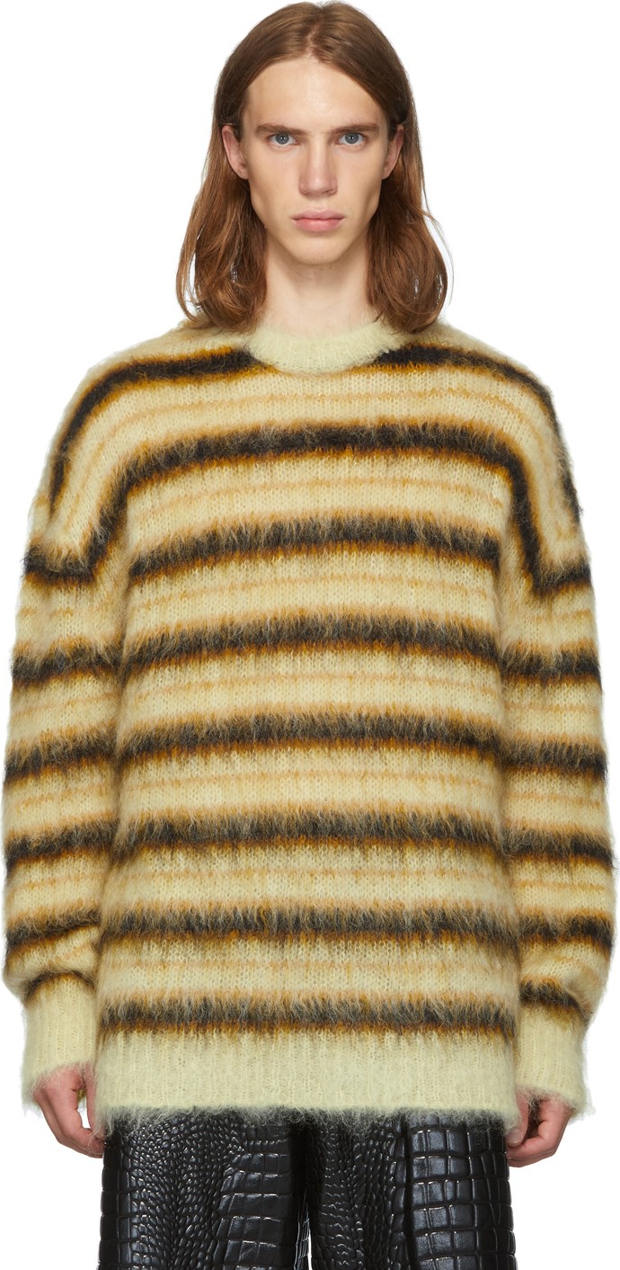 Marni Yellow Striped Gauze Sweater