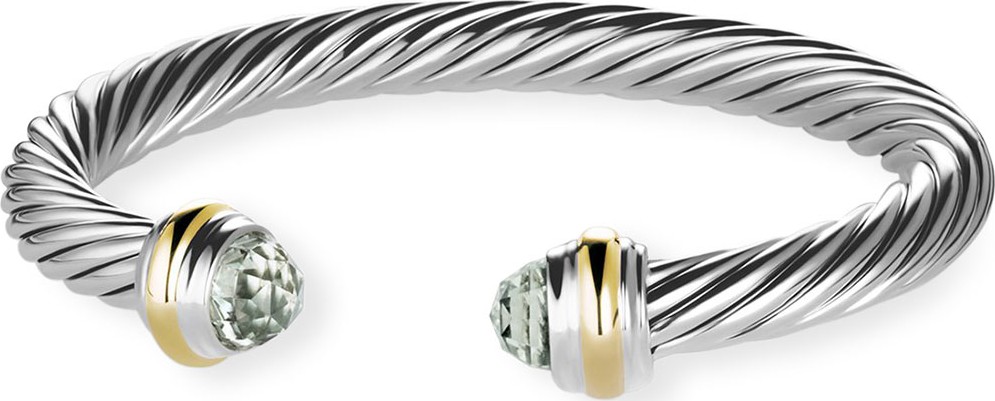 David Yurman Cable Classic Bracelet w/ Stone Ends