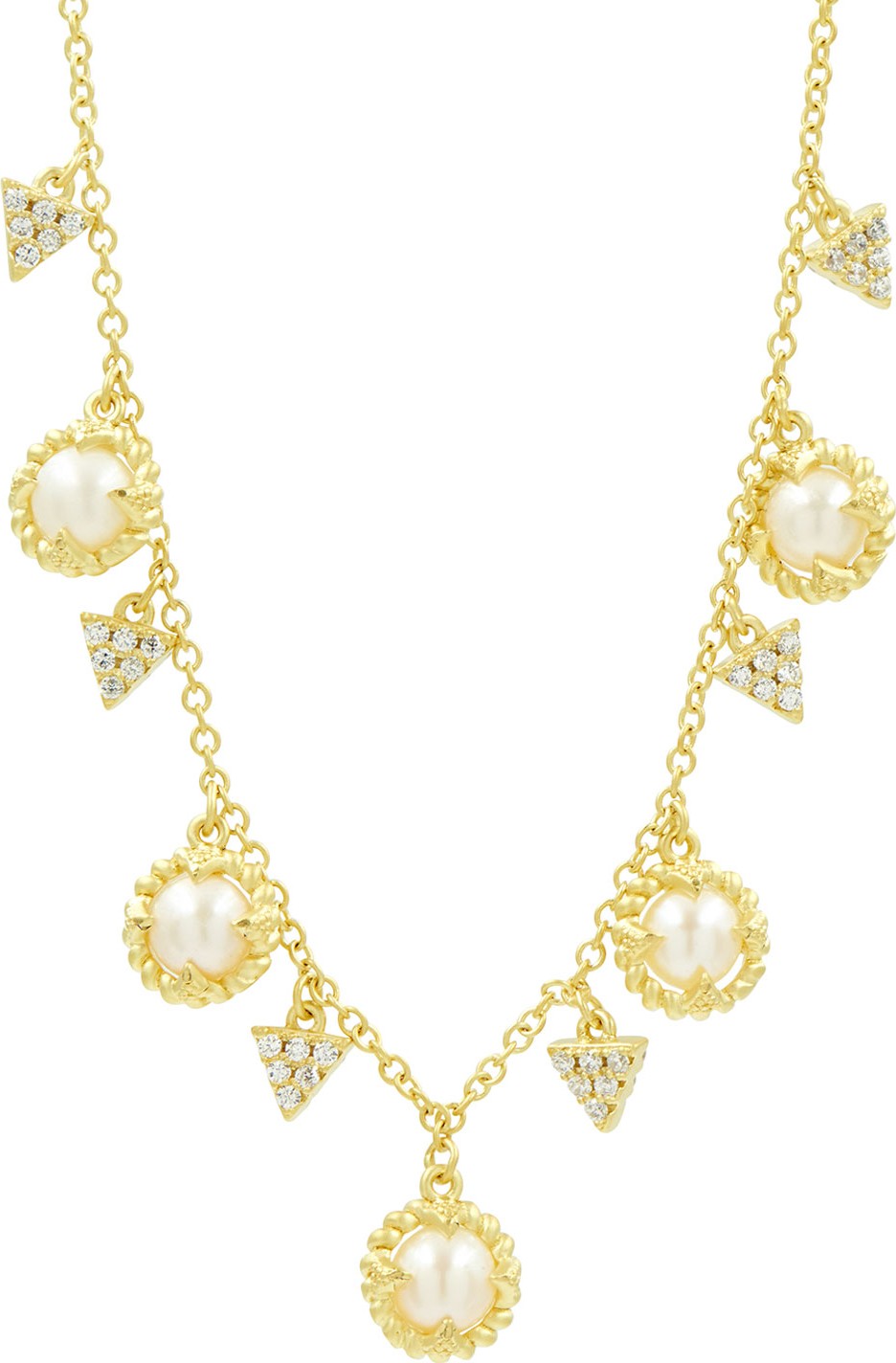 Freida Rothman Textured Short Cubic Zirconia Dangle Necklace