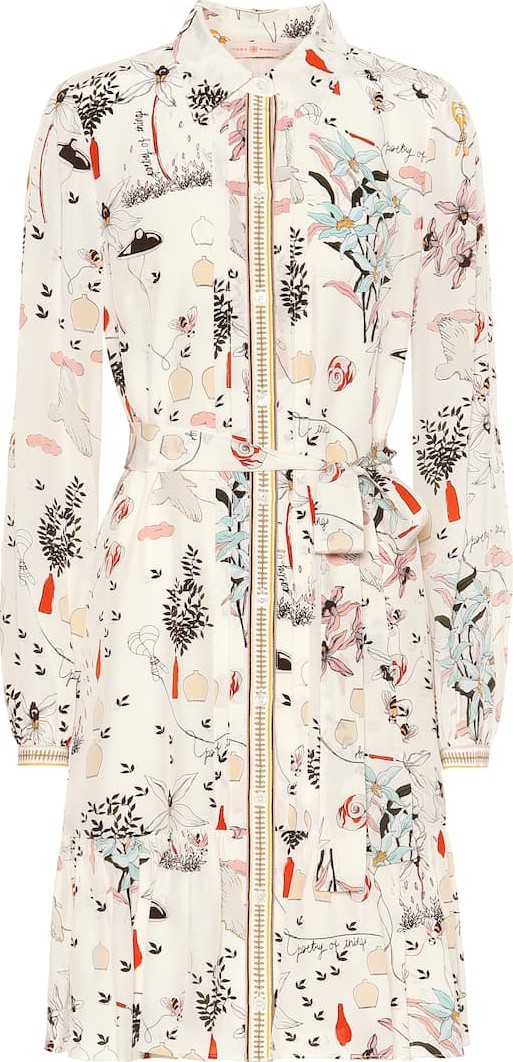 Tory Burch Cora floral silk shirt dress