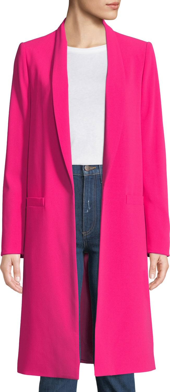 Alice + Olivia Kylie Long Easy Shawl-Collar Jacket