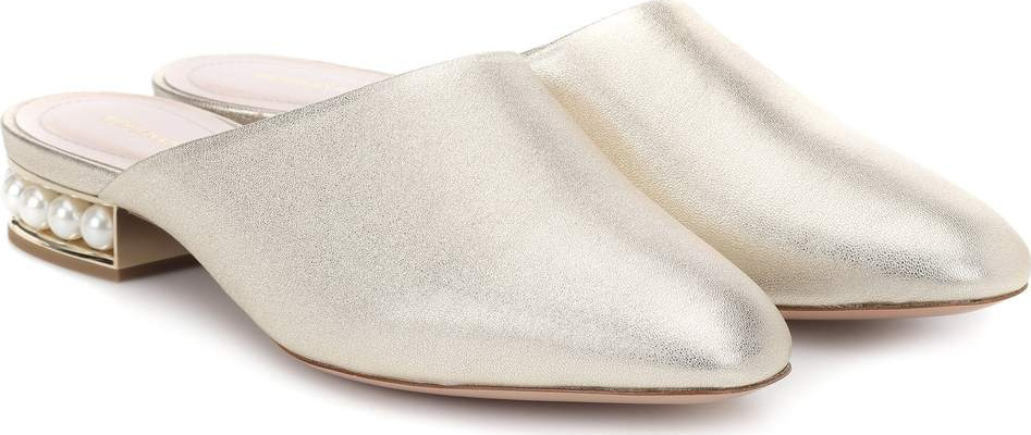 Nicholas Kirkwood Casati metallic leather slippers