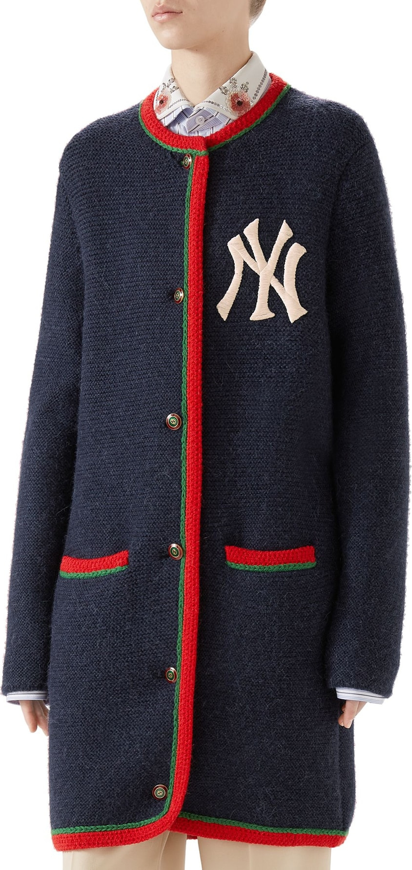 Gucci NY Patch Wool & Alpaca Cardigan