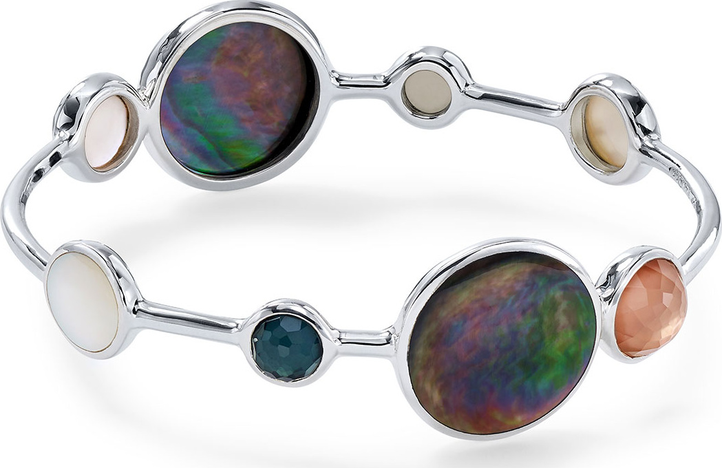 IPPOLITA Wonderland Silver Eight-Stone Bangle Bracelet in Moroccan Dusk
