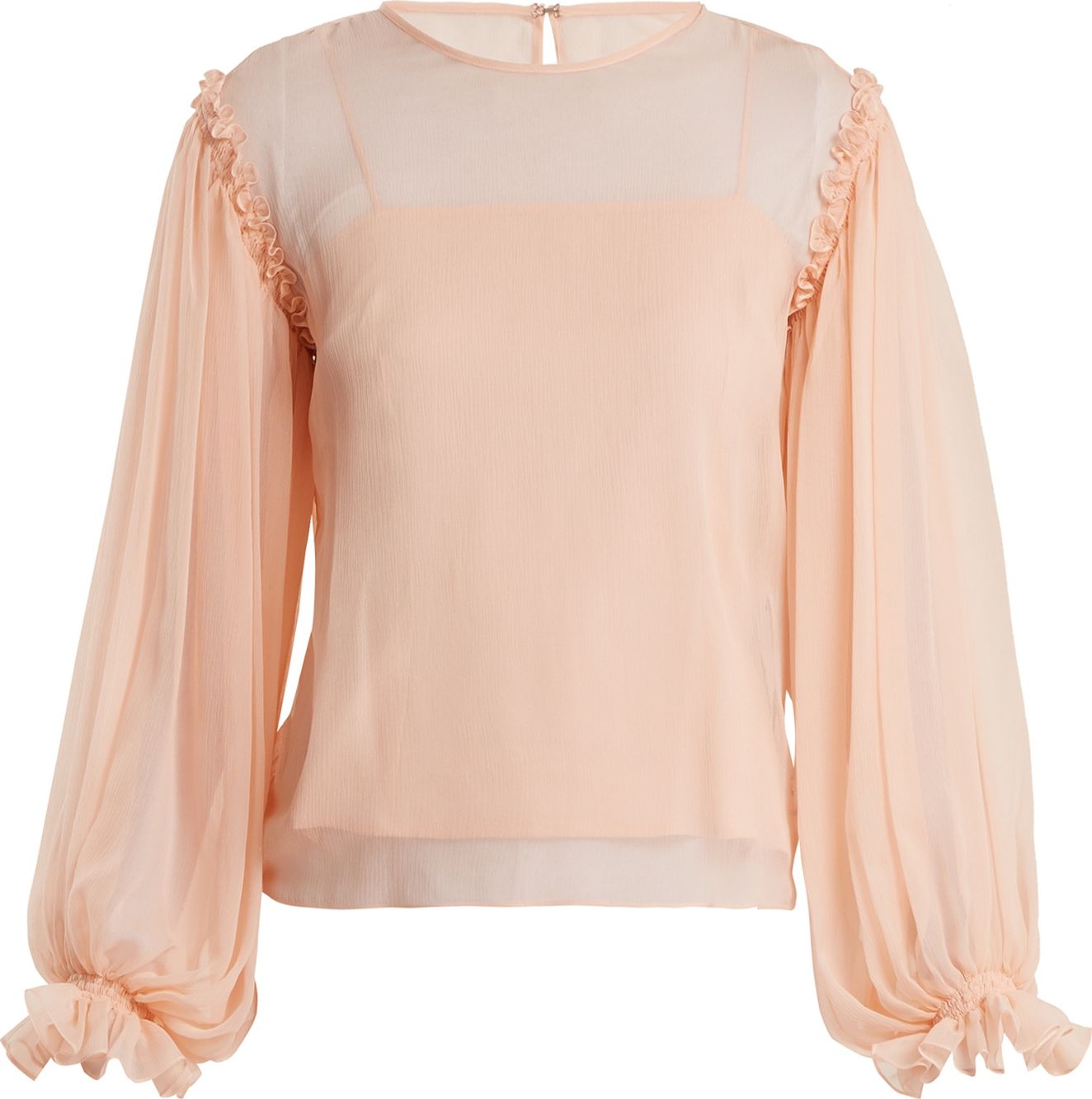 Emilio De La Morena Gathered-sleeve silk-chiffon blouse