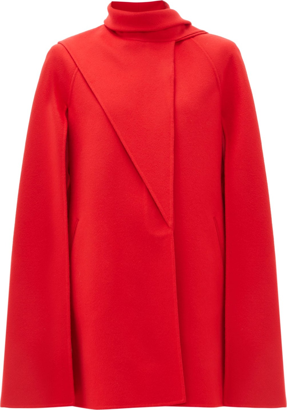 Valentino Asymmetric-fold wool-blend cape