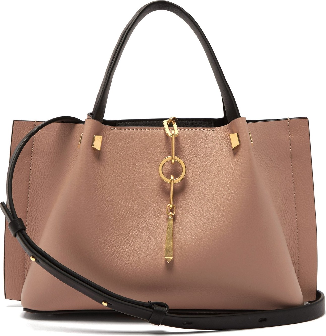 Valentino V-ring small leather tote bag