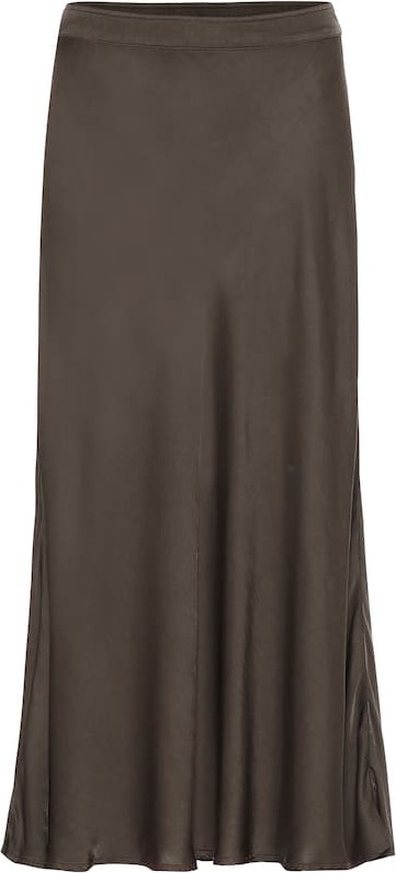 Velvet By Graham & Spencer Shelby satin midi skirt