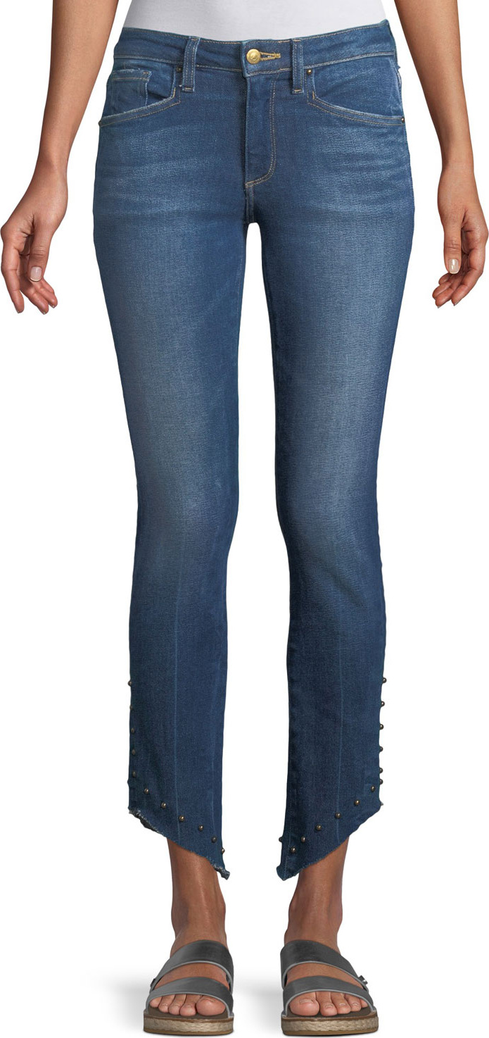 Acynetic Loren Kaylor Skinny Jeans w/ Grommet Asymmetric Hem