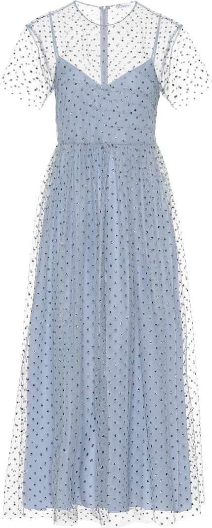 RED Valentino Embellished tulle midi dress
