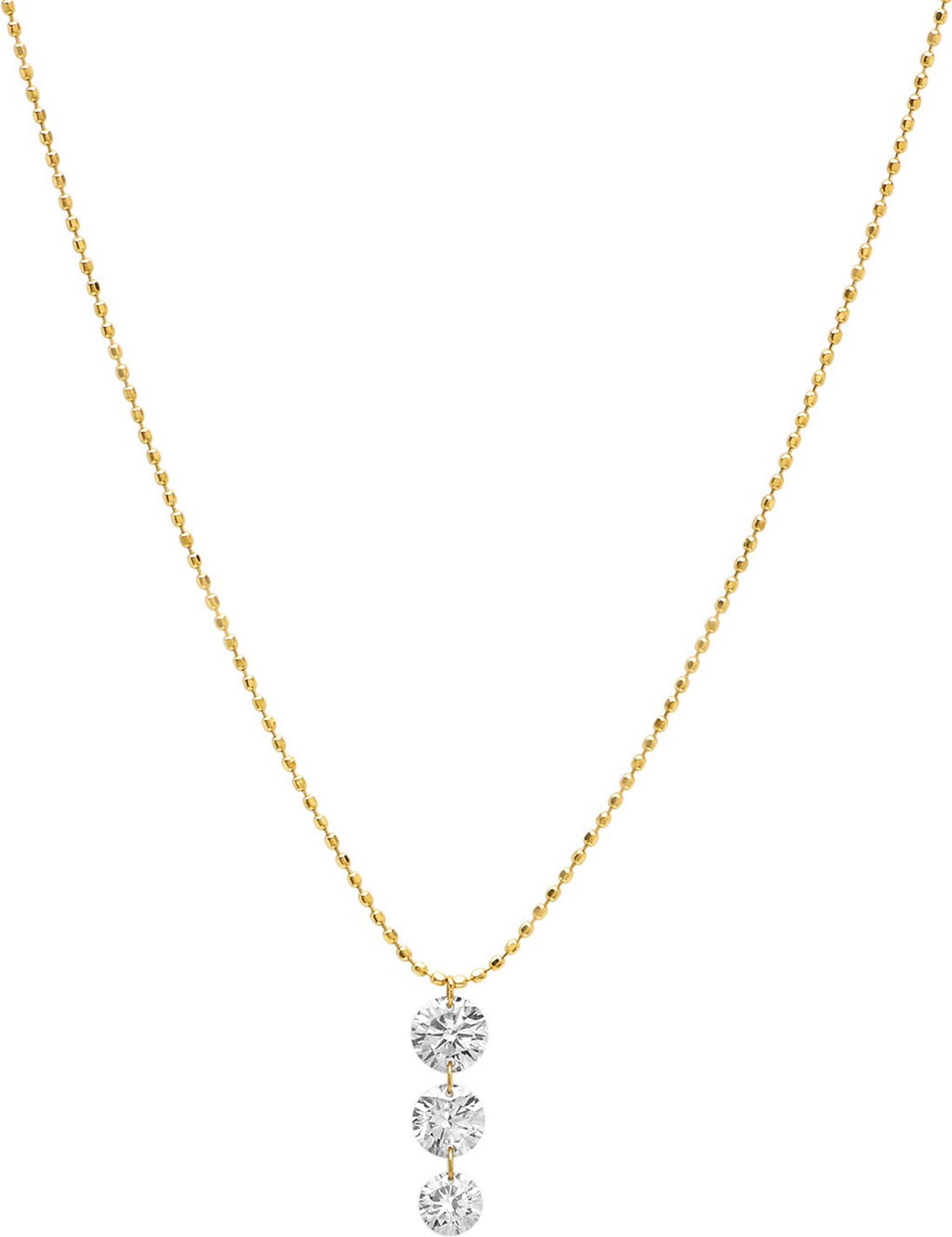 Nicha Jewelry 18k Cascading 3-Diamond Necklace