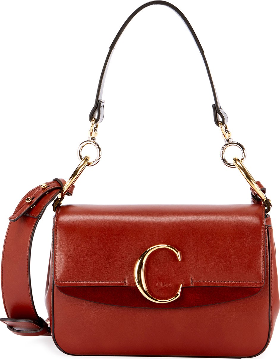 Chloe C Small Shiny Calf Leather Shoulder Bag