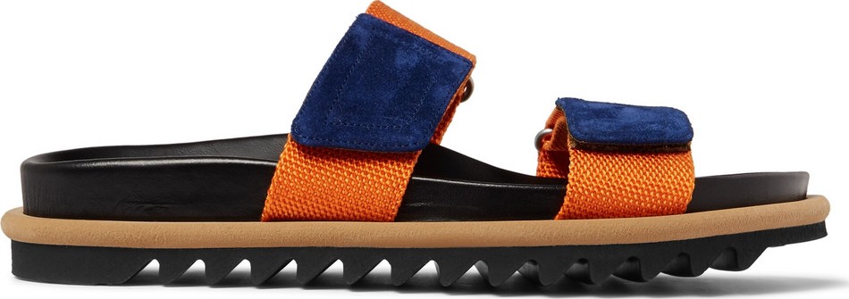 Dries Van Noten Suede-Trimmed Webbing Sandals