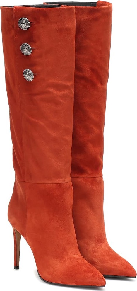 Balmain Suede knee-high boots