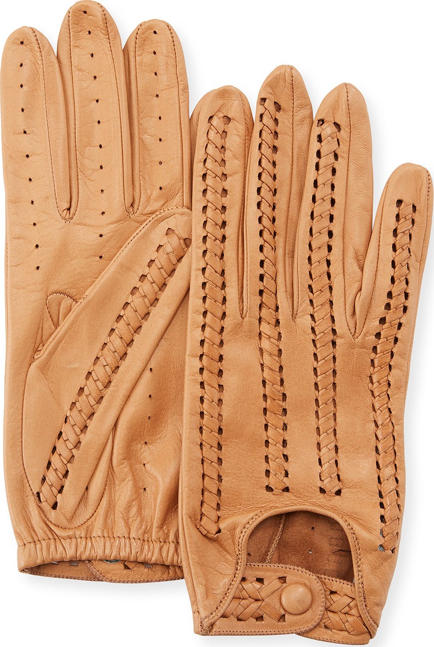 Portolano Woven Napa Leather Driving Gloves