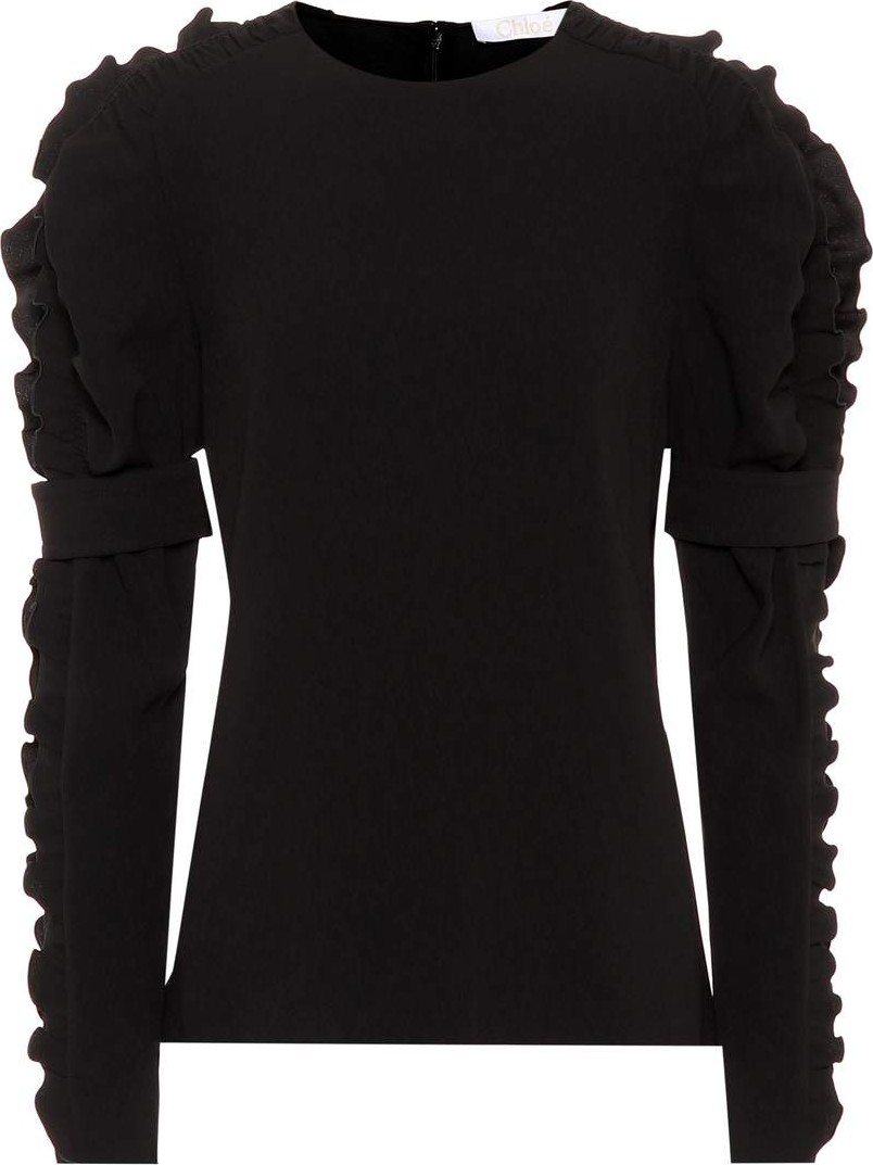 Chloe Ruffled crêpe top
