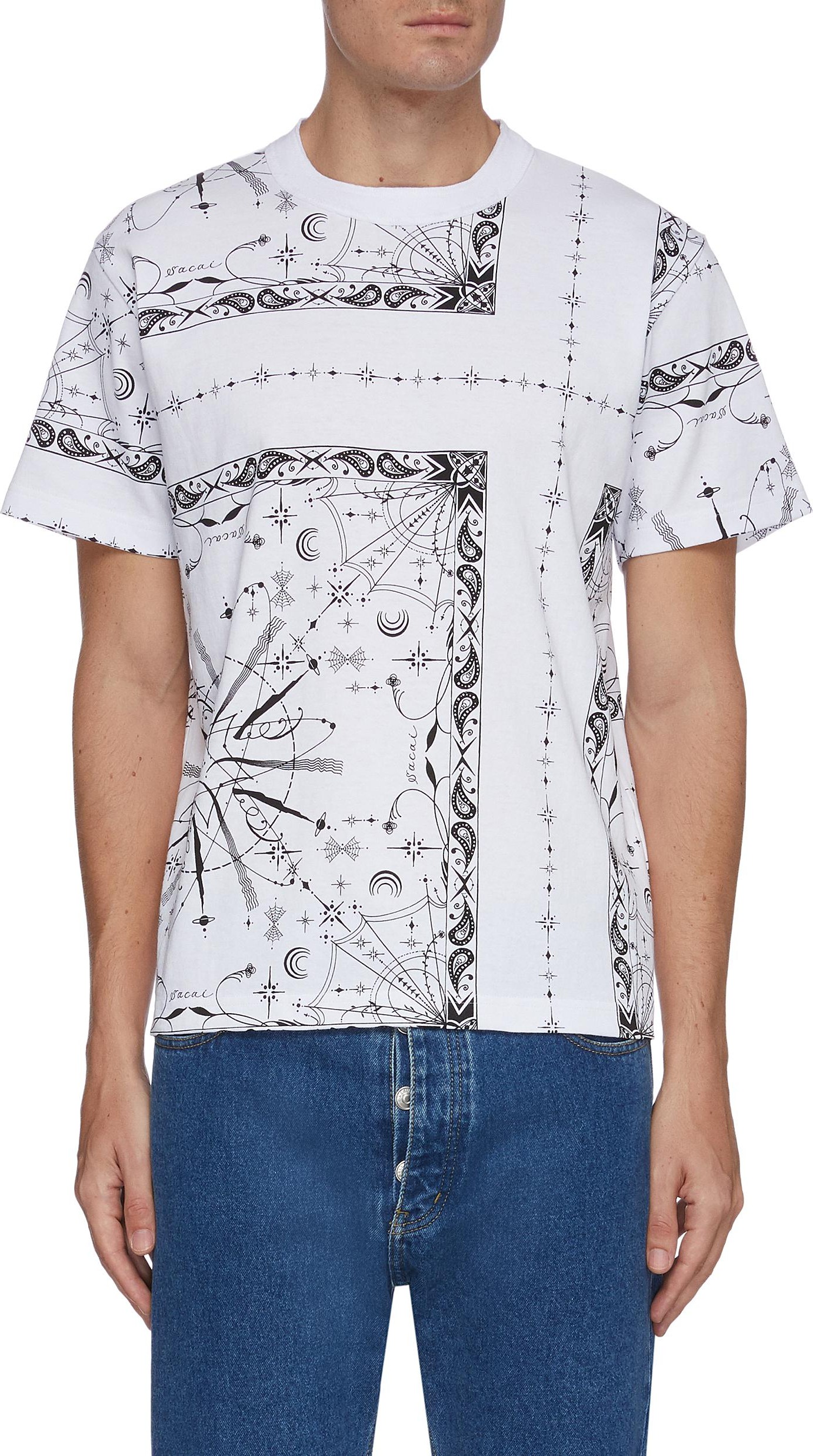 Sacai x Dr Woo bandana print T-shirt