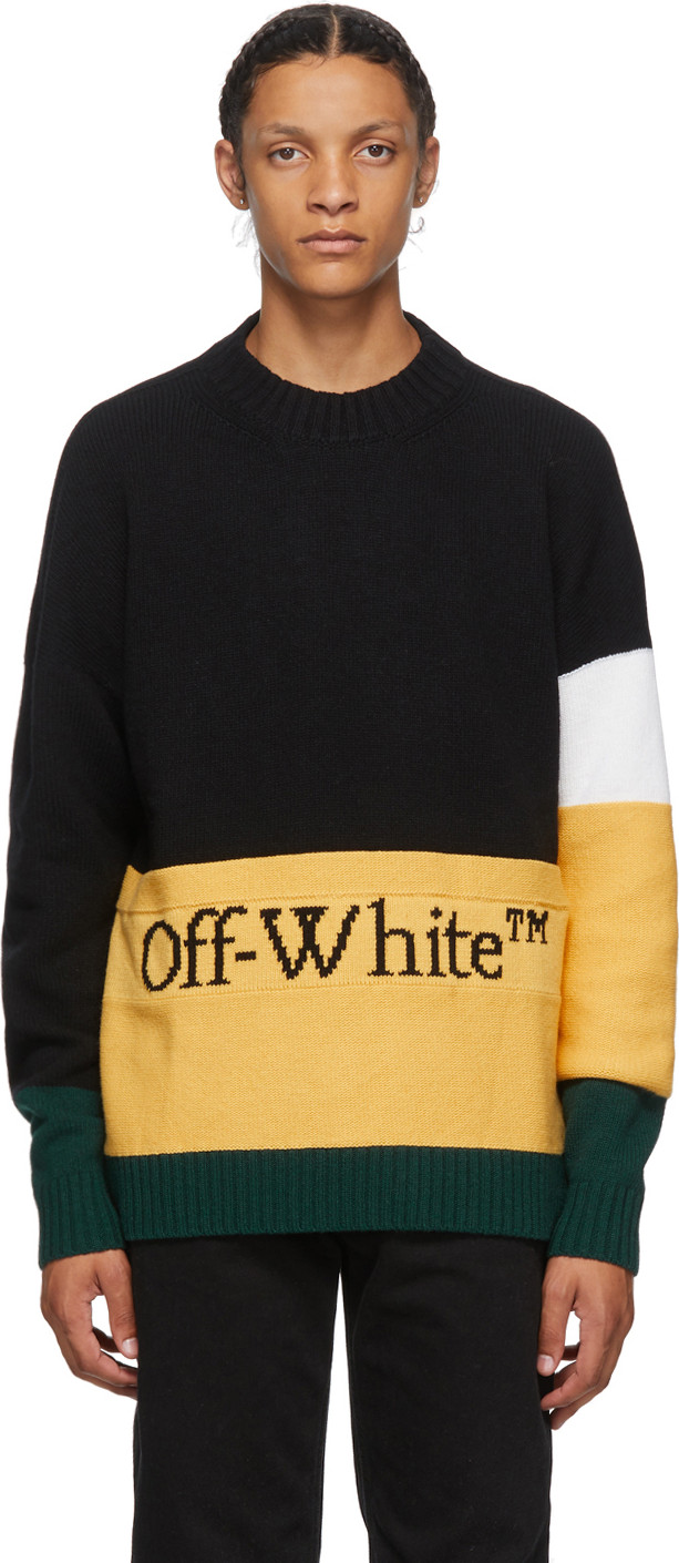 Off White - Black Color Block Crewneck