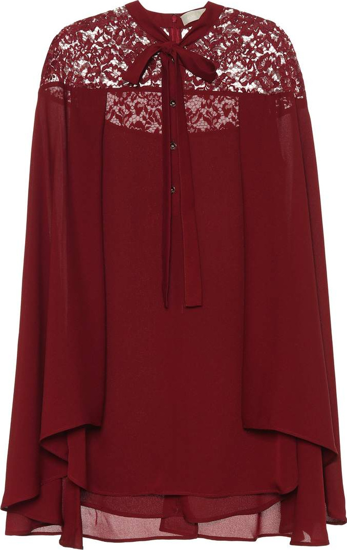 ELIE SAAB Silk-blend blouse with lace