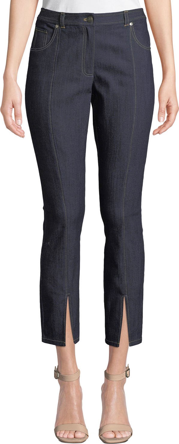 Cinq A Sept Rosa Mid-Rise Split Straight-Leg Pants