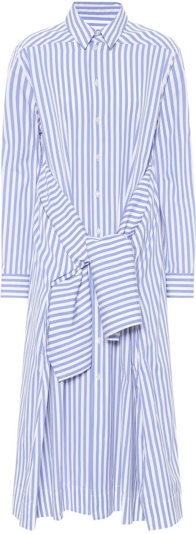 Jil Sander Striped cotton midi shirt dress