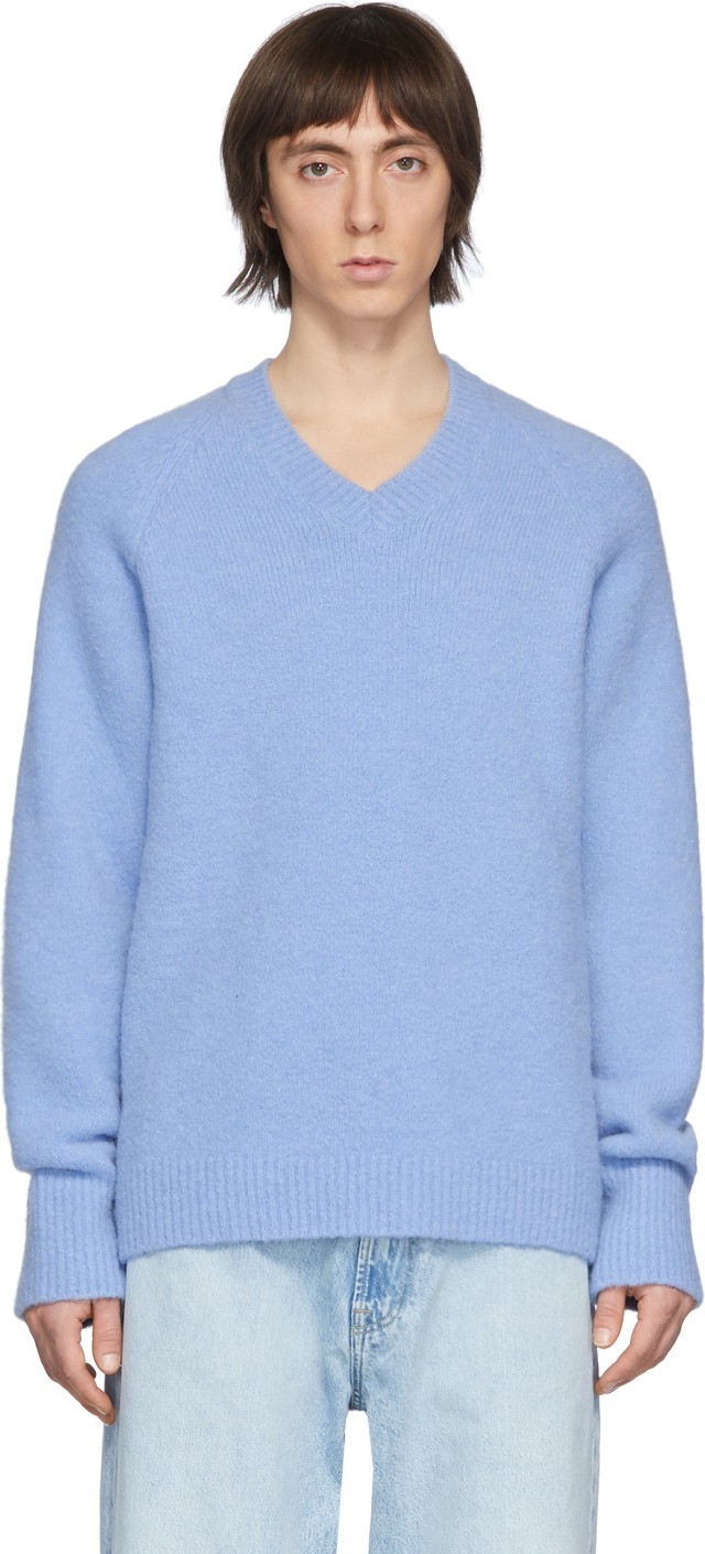 Our Legacy Blue Fuzzy Raglan Sweater