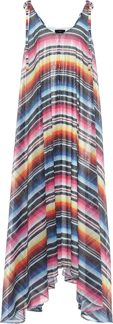 Alanui Sarape sequinned striped maxi dress