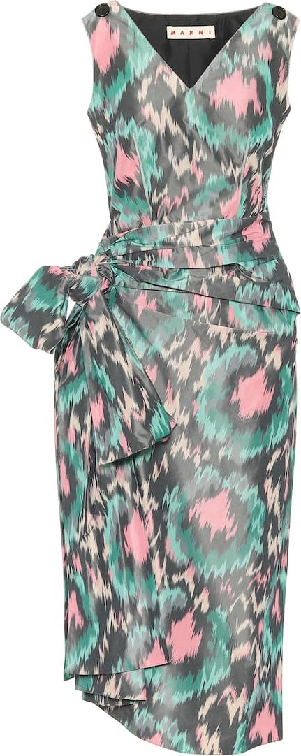 Marni Printed cotton-blend midi dress
