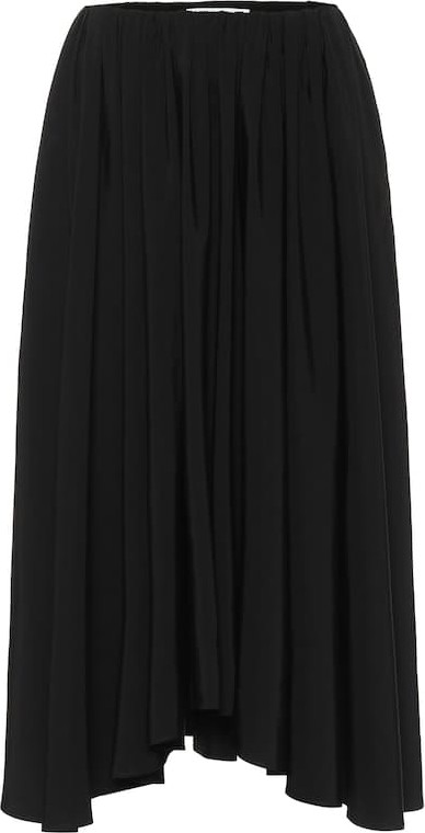 Jil Sander Pleated cotton-poplin midi skirt