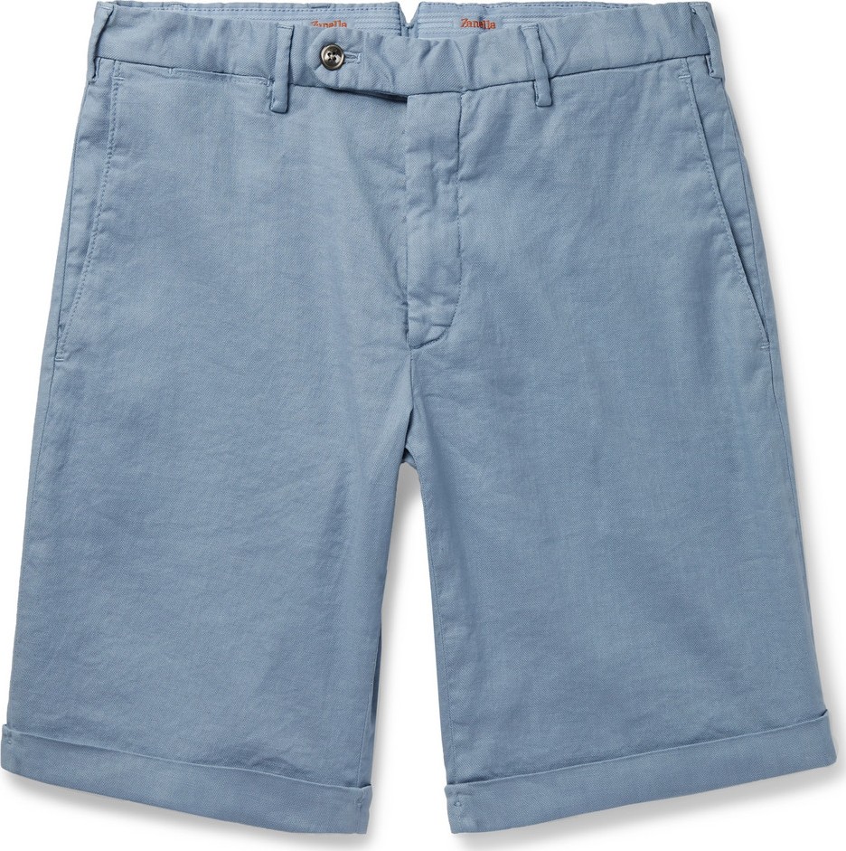 Zanella Chase Stretch Linen and Cotton-Blend Shorts