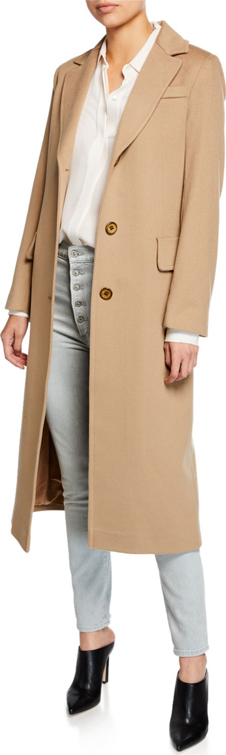 Fleurette Wool Three-Button Maxi Coat