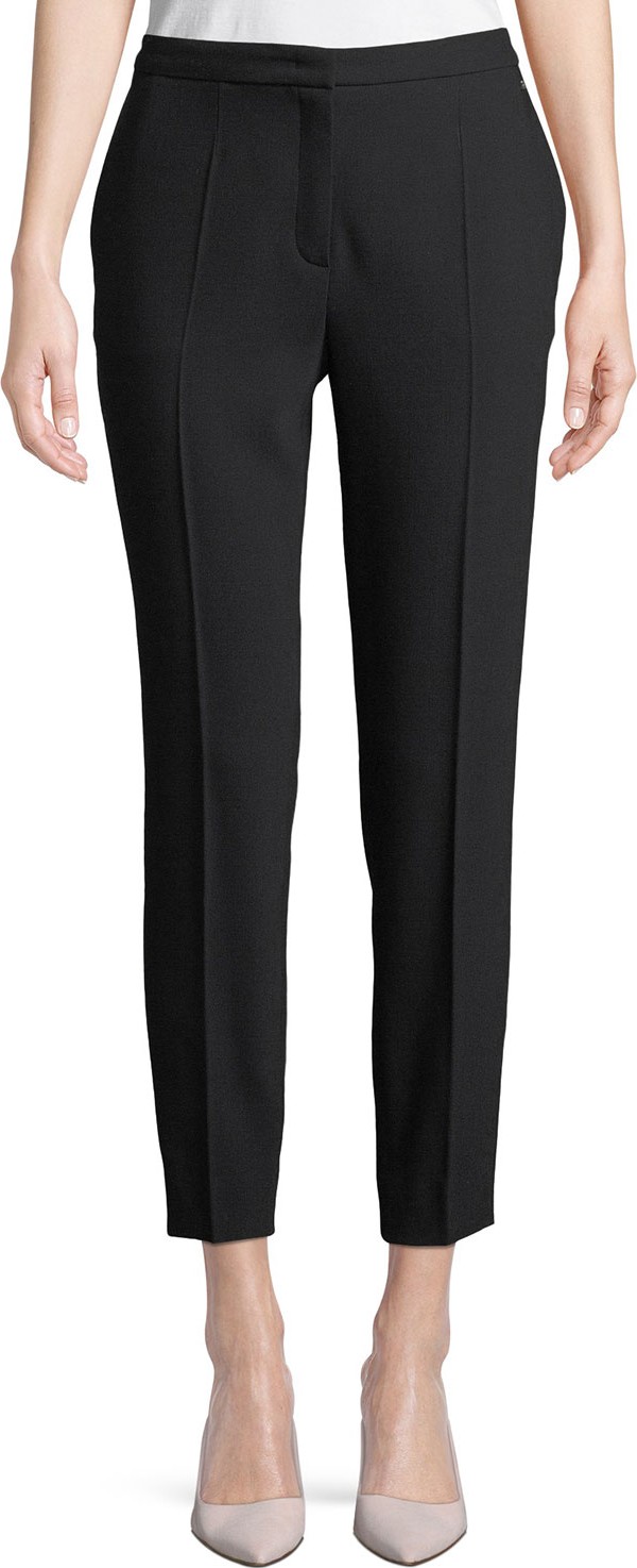 Escada Straight-Leg Wool-Blend Ankle Pants