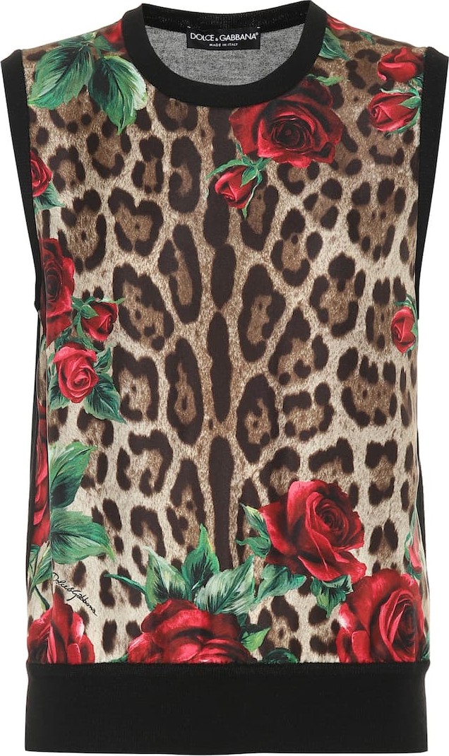 Dolce & Gabbana Floral silk and cashmere top