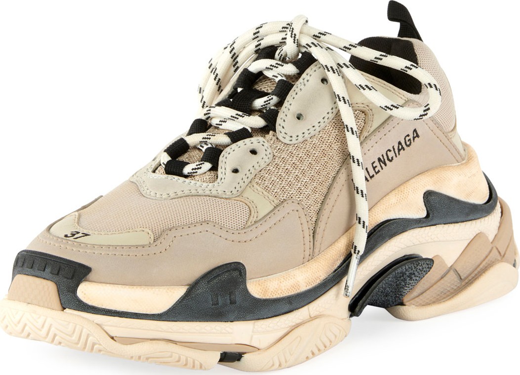 Balenciaga Mesh & Leather Trainer Sneakers