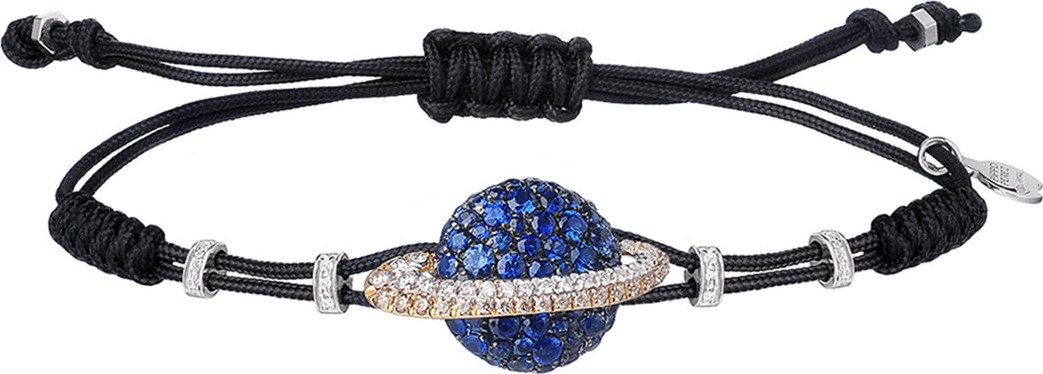 Pippo Perez 18k Diamond & Sapphire Saturn Pull-Cord Bracelet