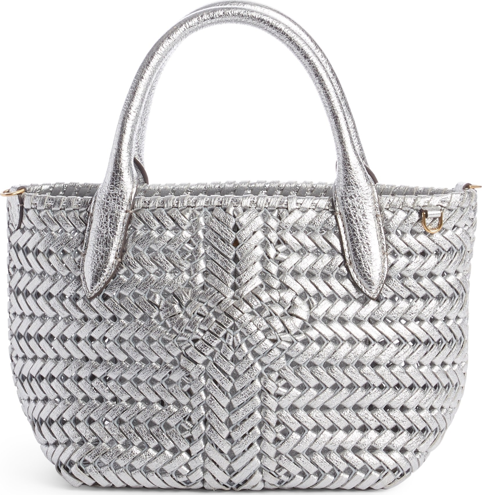 Anya Hindmarch Mini Neeson Woven Metallic Leather Tote