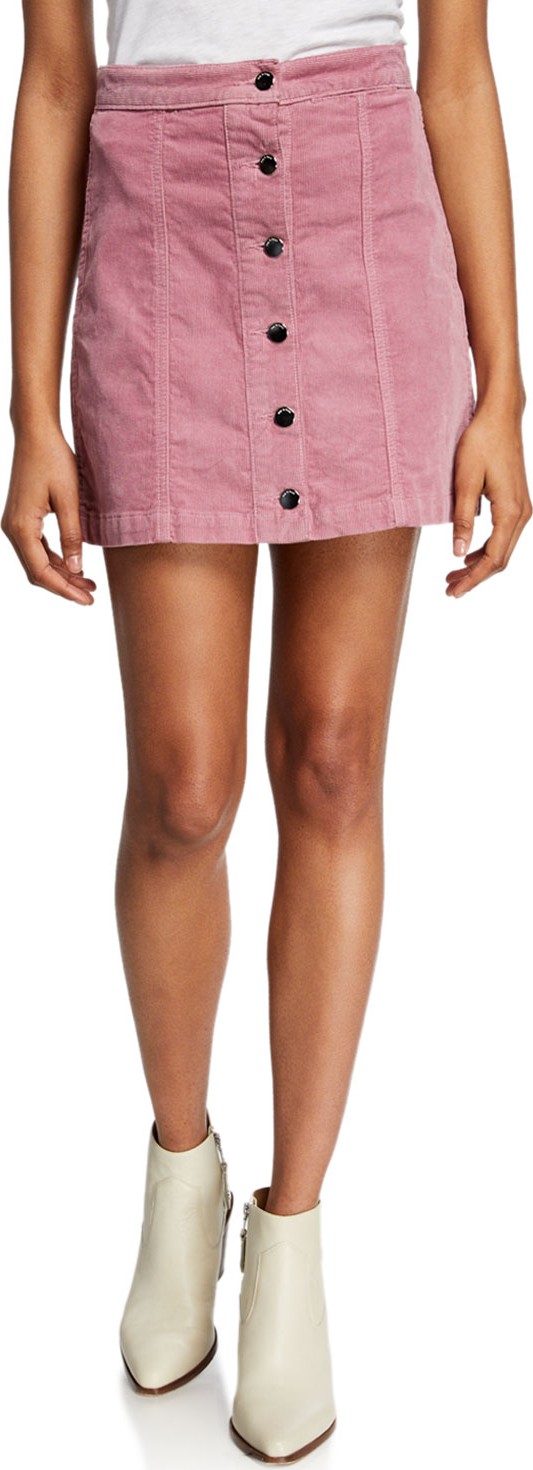 Rag & Bone Rosie Button-Front Corduroy Skirt