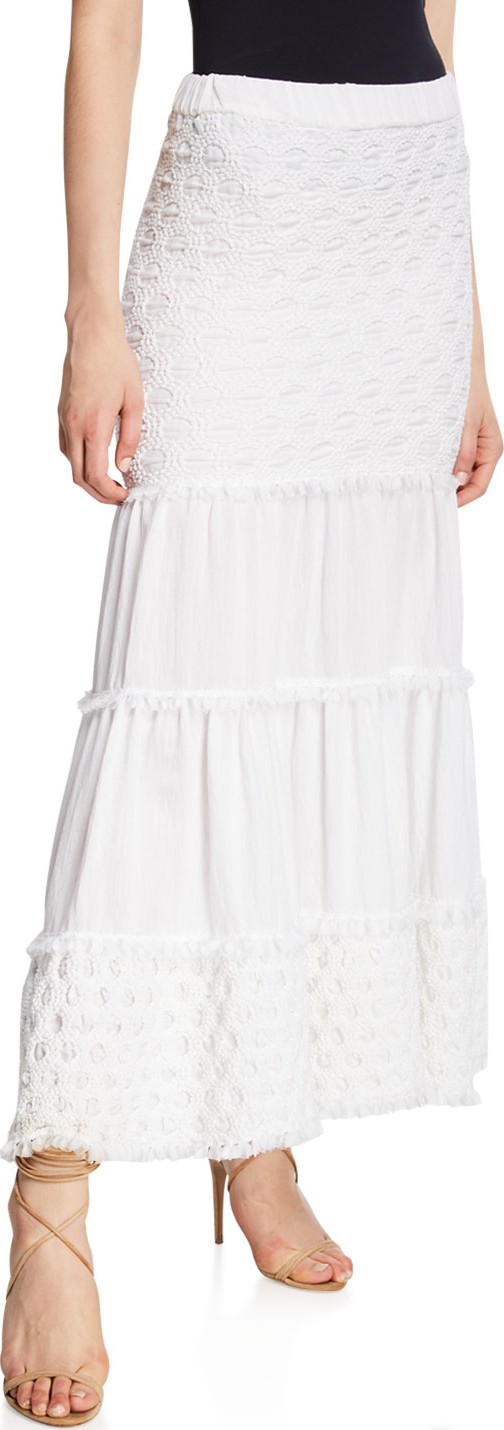 Alexis Geras Tiered Cotton Maxi Skirt
