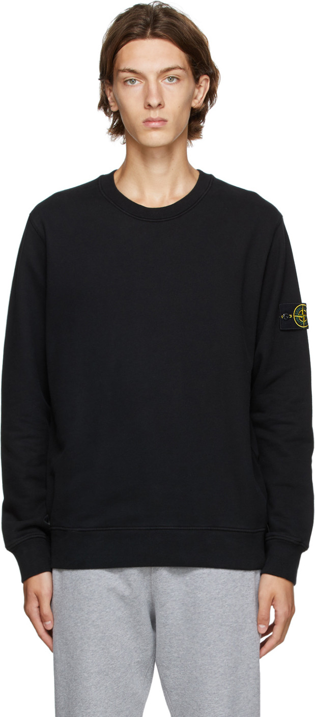 Stone Island - Black Cotton Sweatshirt